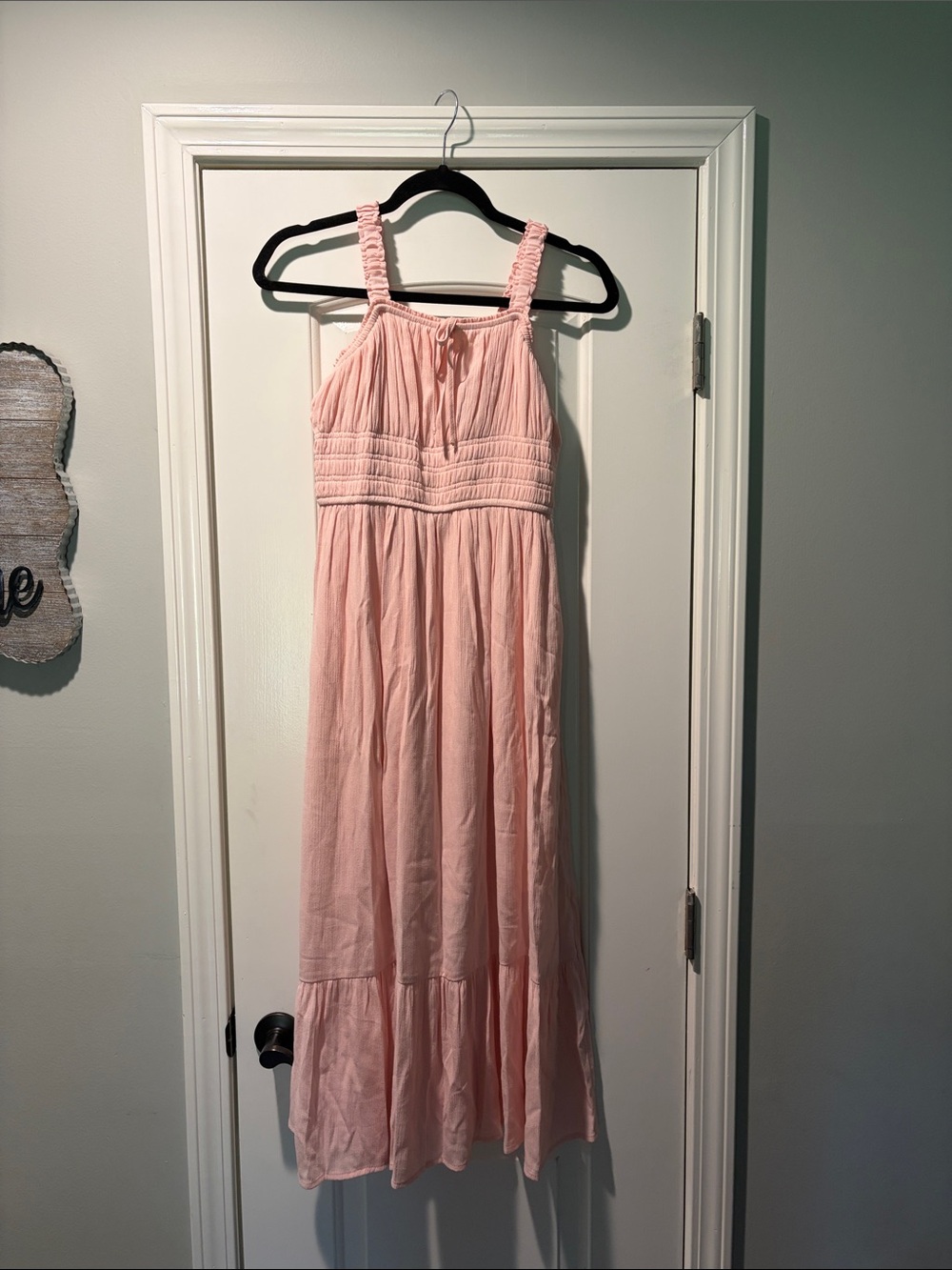 Celebrity Pink Blush Pink Smocked Bodice Dress